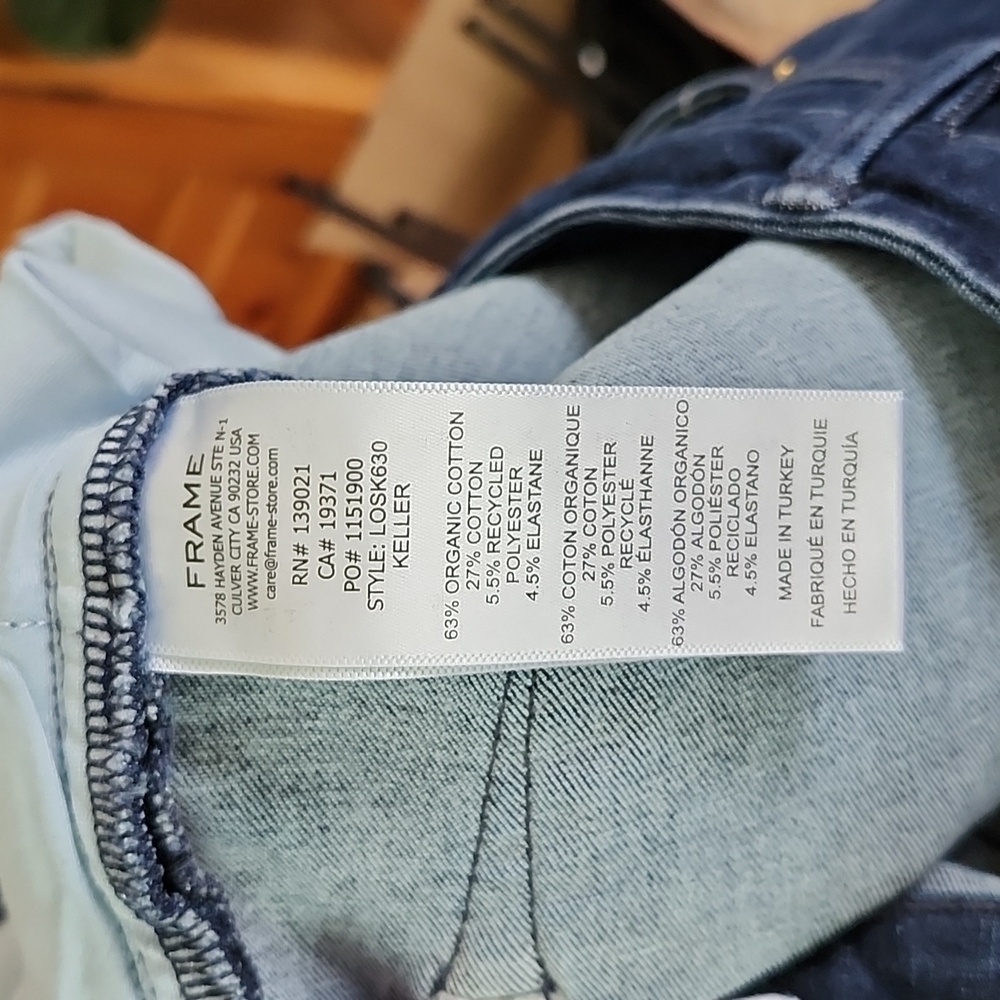 Frame Le One Skinny dark wash jeans women's size 2 organic cotton stretch jeans - Picture 8 of 9